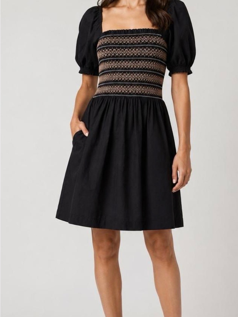 NEW MADEWELL JULIETTE MINI DRESS Black Smoked Fall Sz S